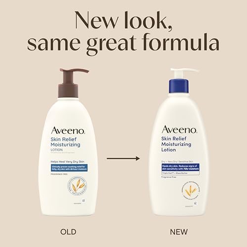 Aveeno Skin Relief Moisturizing Lotion, Fragrance-Free, 12 fl. oz - Image 2