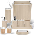 XLHOMO Bathroom Accessories Set - Gorgeous 10PC Beige Bathroom Set by BetterbathroomwithXLHOME