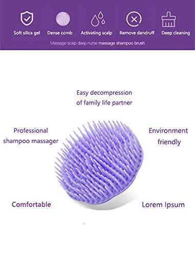 Aroveea Hair Scalp Brush Dandruff Cleaning Brush Shower Scalp Shampoo Brush Scalp Massager Pack of 4 (Orange and Violet)