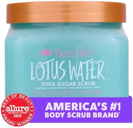 Tree Hut Lotus Water Body Scrub, Exfoliating Sugar Scrub, Vegan, 18 Ounce (Pack of 12) - Image 3