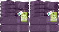 Utopia Towels 8 Piece Luxury Towel Set – Majestic Plush, Super Absorbent & Quicker-to-Dry, Thick 100% Ring Spun Cotton Towels for Bathroom, Spa & Hotel – 2 Bath, 2 Hand, 4 Washcloths, Plum (Pack of 2) by UTOPIATOWELS