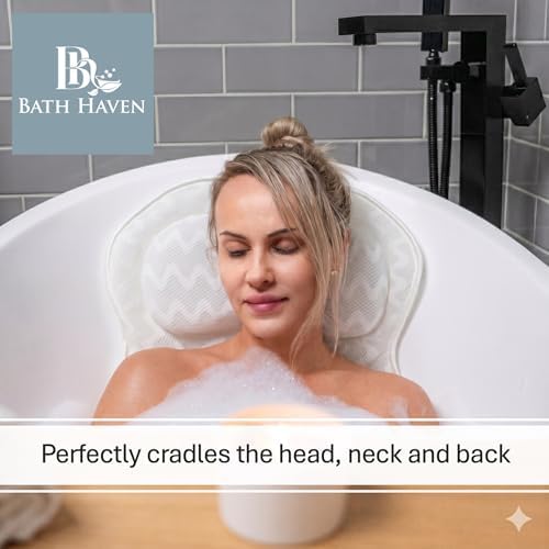 Bathtub Pillow with Neck & Back Support, Soft 3D Mesh Bath Cushion - Image 3