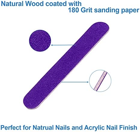 Mini Nail Files Bulk (100 Pcs), Double Sided Emery Board Nail File for Nature Nails, Manicure Tool Set Disposable Colorful Nail File for Home Salon Use Travel Size Men Women Kids Wood Board - Image 2