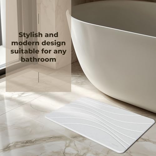 TOSORO - Stone Bath Mat Diatomaceous Earth Shower Mat Non-Slip Super Absorbent Diatomite Stone Bath Mats for Bathroom Floor Quick Drying Natural Easy to Clean (23.5 x 15) - Sandstone - Image 5