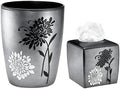 Zahari Home 2pc Erica Bathroom Decor Set Waste Basket for Bathroom & Tissue Cover Modern Classic Decor Stylish Unique Design Beautiful Grey Bathroom Accessories Set by ZahariHome