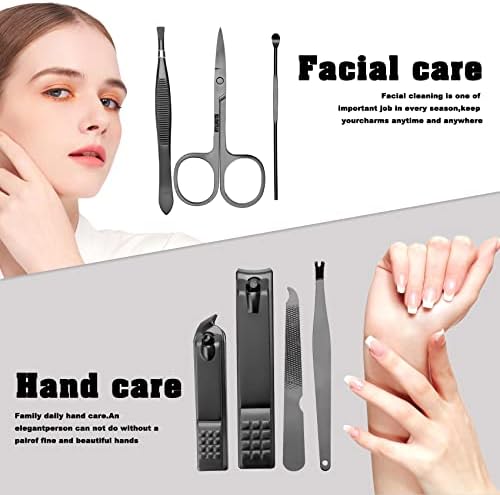 NZKNP 7 in 1 Travel Manicure Set with Case,Nail Grooming Kit Tools for Care,Fathers Day Dad Husband Gifts,Stocking Stuffers for Men Teen Boys,Pedicure Clipper Cleaning Cuticle,Business Trip Essentials - Image 5