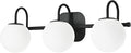 Modern Black Bathroom Vanity Light Fixtures 3 Lights Frame and Milk White Glass Globe Shade Modern Wall Sconce Lighting Bath Vanity Lights Bar Over Mirror (Exclude G9 Bulb)