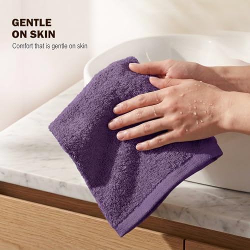 Utopia Towels 24 Pack Washcloths, 12x12 in, 100% Cotton, Plum - Image 2