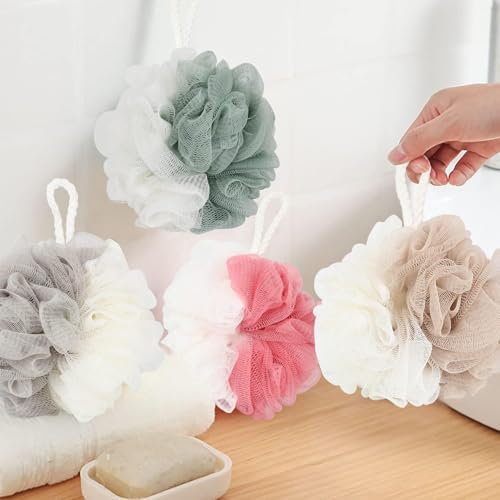 Fu Store Loofah Sponge Shower Loofahs 4 Colors Bath Sponges Body Scrubbers - Image 2