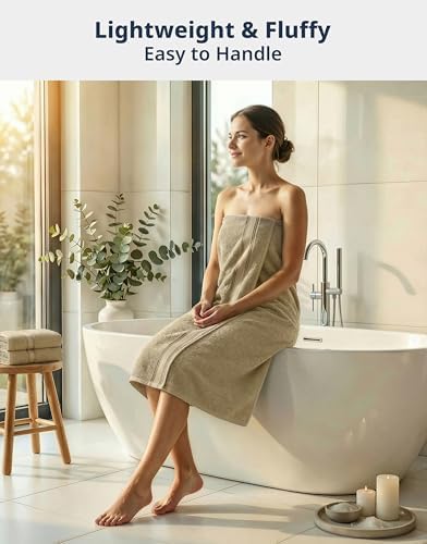 LANE LINEN Bath Towel Set Absorbent Quick Dry 100% Cotton 12 Piece - Taupe - Image 2