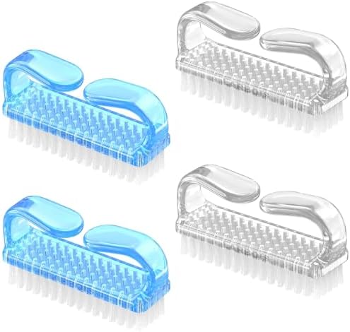 Larbois Handle Grip Nail Brush, Hand Fingernail Brush Cleaner Scrubbing Kit Pedicure for Toes and Nails Men Women (4 Pack) (Color-7) by Larbois