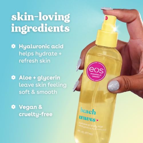 eos Cashmere Body Mist, Beach Waves, Coconut & Ocean Breeze, Hair & Body Mist for Women, Body Spray, Moisturizing, Hyaluronic Acid, Long-Lasting Fragrance, Vegan, Cruelty-free, 6 fl oz - Image 6