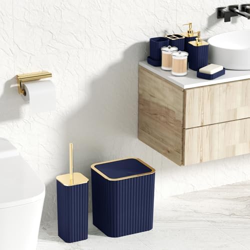 XLHOMO Bathroom Set with Shower Curtain and Rugs- 25PC Blue Bathroom Set - Image 5