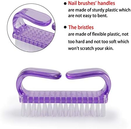 Handle Grip Nail Brush, Hand Fingernail Scrub Cleaning Brushes for Toes and Nails Cleaner, Pedicure Scrubbing tool kit for Men and Women 6 Pack (Multicolor) - Image 3
