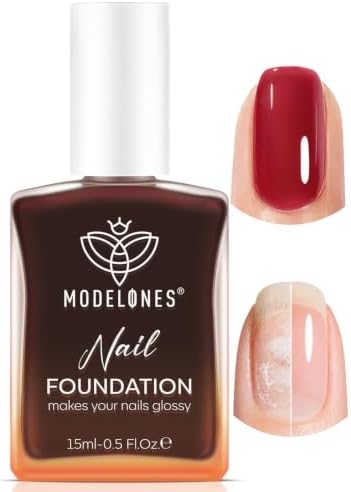 Modelones Nail Strengthener and Growth, Dark Red Nail Polish Nail Hardener by MODELONES