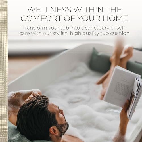 BADESOFA® Luxury Bathtub Pillow for Feet in Beige, Quick-Drying - Image 3