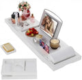 Foldable Bathtub Tray Caddy with Soap Dish Adjustable 29.5-43''White by BESHOF