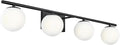 New Bathroom Vanity Light Fixtures Matte Black Milk White Globe Glass Shade 4 Lights Modern Wall Bar Sconce Over Mirror(4 lights-35.43inch)