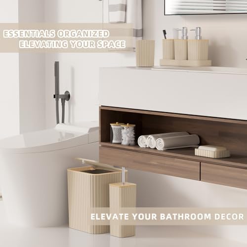 XLHOMO Bathroom Accessories Set - 10PC Elegant Beige Bathroom Set - Image 5