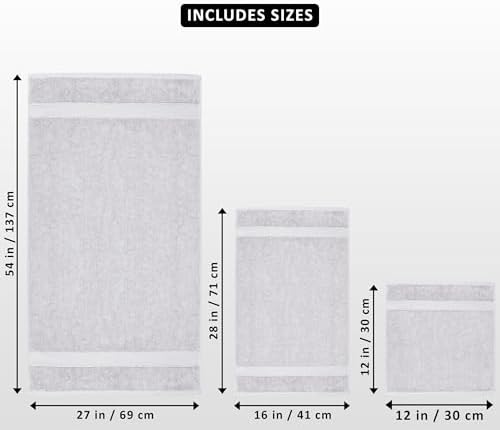 Utopia Towels 8 Piece Luxury Towel Set – Majestic Plush, Super Absorbent & Quicker-to-Dry, Thick 100% Ring Spun Cotton Towels for Bathroom, Spa & Hotel – 2 Bath, 2 Hand, 4 Washcloths, Silver - Image 2