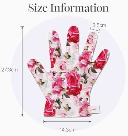Koelf Rose Petal Satin Hand Mask (5 Pairs) - Korean Skin Care, Nourishing & Moisturizing Hand Gloves, Rose Scented Hand Masks with Peptides, Collagen & Shea Butter for Soft, Smooth Hands - Image 6