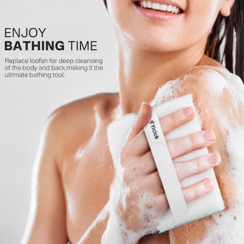 Exfoliating Body Scrubber (2 Pack), Body Scrubber Exfoliator, Exfoliating Sponge for Shower Bath, Shower Loofah Luffa Lufa with Handle for Men Women, Dead Skin Exfoliator for Body Scrub - Image 3