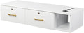 Wall Mount Styling Station for Hair Stylist,Wooden Hair Salon Station Storage Cabinet,Beauty Salon Storage Equipment,Beauty Spa Tool Organizer,with Drawers,for Barber Shop, Home, Bathroom (White)