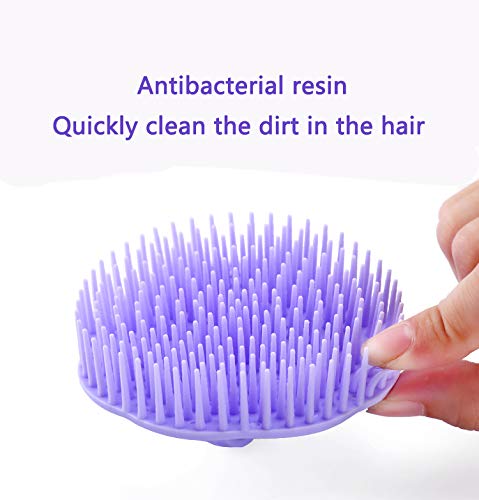 Aroveea Hair Scalp Brush Dandruff Cleaning Brush Shower Scalp Shampoo Brush Scalp Massager Pack of 4 (Orange and Violet)