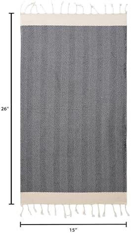 BAY LAUREL Turkish Hand Towel – Pack of 2 | Soft & Absorbent Decorative Towels for Bathroom, Hand, Face, Hair, Gym, Yoga, SPA, Kitchen & Tea | Boho Decor (Dark Gray, Herringbone 15x26 Inches(Set of 2) - Image 5
