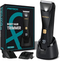 PRITECH Manscape Body Hair Trimmer - Waterproof Pubic Hair Ball Trimmer, Ceramic Blade Shavers Electric Razors for Men with USB-C Charging, Wet/Dry Use, Nick-Free Mens Grooming Kits, Gifts for Men by PRITECH