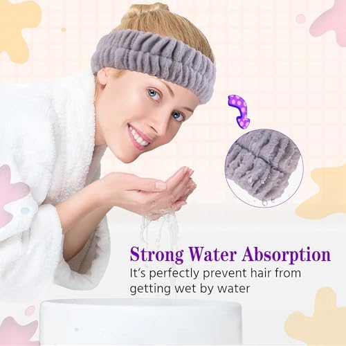 YGQQOY Spa Headband, Makeup Headband for Washing Face,Black and Grey - Image 6