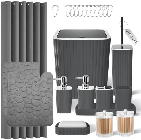 XLHOMO Bathroom Accessories Set- Bathroom Set with Shower Curtain and Rugs by BetterbathroomwithXLHOME
