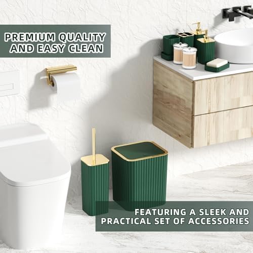 XLHOMO Bathroom Accessory Set - 10PC Gorgeous Green Bathroom Set - Image 5