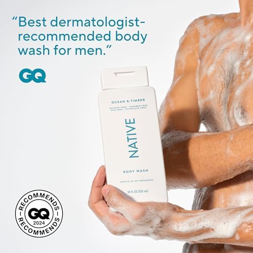 Native Body Wash Contains Naturally Derived Ingredients | For Women & Men, Sulfate, Paraben, & Dye Free Leaving Skin Soft and Hydrating | Ocean & Timber 18 oz - 2 Pk - Image 6