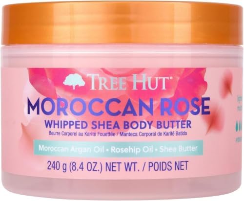 Tree Hut Moroccan Rose Whipped Shea Body Butter, Hydrating & Nourishing Body Lotion with Natural Oils, Moisturizer for Soft & Smooth Skin, 8.4 Oz (Pack of 12) by TreeHut