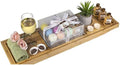 Birthday Gifts from Son, Premium Bamboo Bathtub Caddy Tray Gift Set with Bath Bombs, Shower Gel, Shampoo & Bubble Bath, Luxury Bathtub Tray with Book & Wine Holder, Expandable Tray to Fit Any Tub by LOVERY