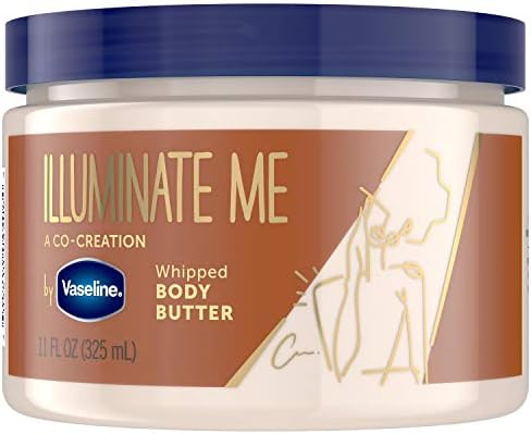 Vaseline Illuminate Me Shea Butter Whipped Body Butter for Melanin Rich Skin Provides 24 Hour Moisturization for Dry Skin 11 oz by Vaseline