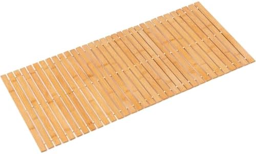 Bath Mat Bathroom Runner Long Large Rugs Floor Wood Shower Bathtub Waterproof Non Slip Accessories 16x34 Inch Easy to Clean, Natural, 1 pc by Fovlaurs