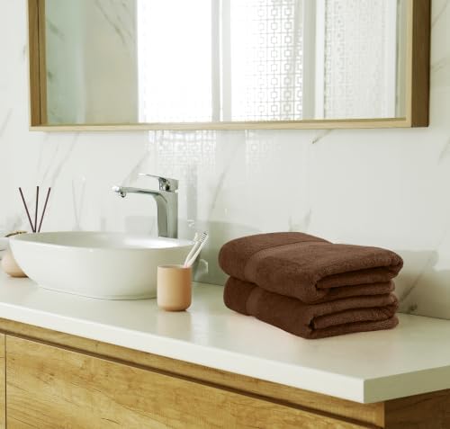 Utopia Towels 8-Piece Premium Towel Set, 2 Bath Towels, 2 Hand Towels, and 4 Wash Cloths, 600 GSM 100% Ring Spun Cotton Highly Absorbent Towels for Bathroom, Gym, Hotel, and Spa (Brown) - Image 6