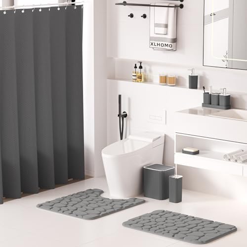 XLHOMO Bathroom Accessories Set- Bathroom Set with Shower Curtain and Rugs - Image 2