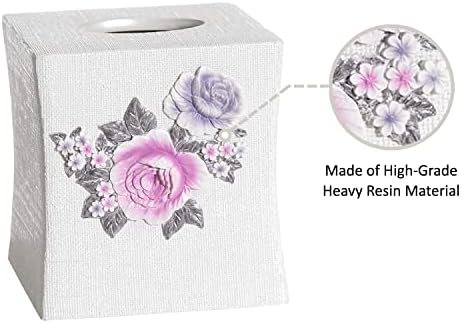 Zahari Home 2pc Michelle Bathroom Set Waste Basket & Tissue Cover Modern Classic Decor Stylish Unique Design Beautiful Floral Bathroom Accessories Set - Image 6