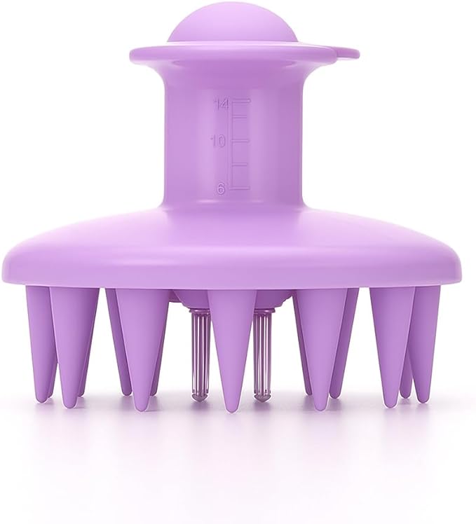 Hair Oil Applicator & Scalp Massager – Soft Silicone Bristles to Remove Dandruff, Leak-Proof Applicator for Hair Growth Oils, Serums & Treatments – Even Distribution, Gentle Massage (Lavender Purple)