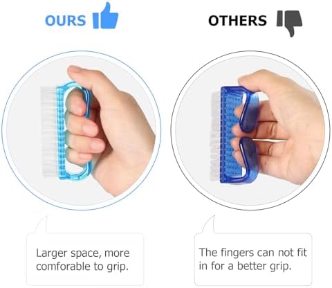 Handle Grip Cleaning Nail Brush, Larbois Nail Brushes Hand Fingernail Brush Cleaner Scrubbing Kit Pedicure for Toes and Nails Men Women (Color-3) - Image 3