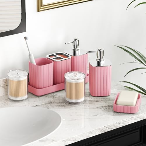 XLHOMO Bathroom Set - 10PC Gorgeous Pink Bathroom Accessories Set - Image 4