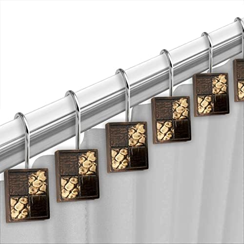 Zahari Home 13pc Zambia Animal Shower Curtain Set & Hooks - Classic Fabric Shower Curtain - Unique Western Country Design - Image 4