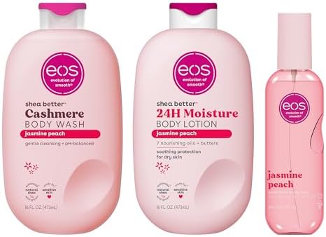 eos Essentials Bundle - Body Wash, Body Mist, Body Lotion - Jasmine Peach by eosproducts
