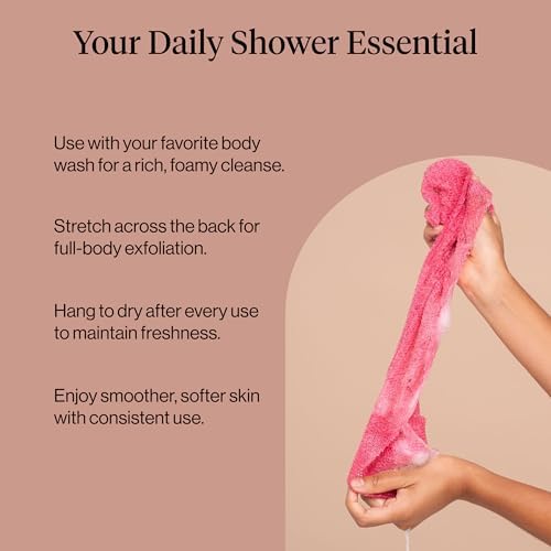 Kitsch African Net Sponge – Exfoliating Body Scrubber – Berry Pink, 3 Pcs - Image 5