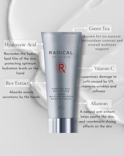 Radical Skincare Hand & Nail Multi Repair Creme - Provides Moisture & Fights Aging | Strengthens Nails & Cuticles | For All Skin Types Including Sensitive Skin | Cruelty & Paraben Free (2.5 Oz) - Image 3