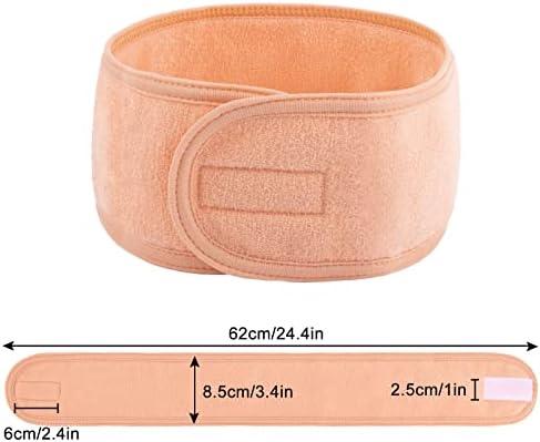 Whaline Spa Facial Headband 4 Packs Head Wrap Terry Cloth Headband Adjustable Stretch Towel for Bath, Makeup and Sport (Living Coral) - Image 2