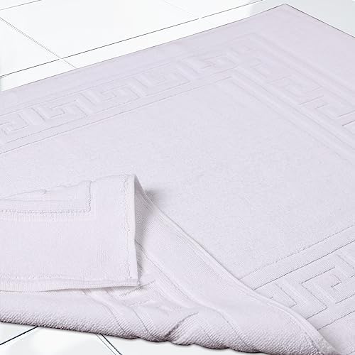 Superior Heavyweight Cotton Bath Mats, Bath Rugs For Bathroom Accessories, Washable Rug For Shower, Bath, Toilet, Modern Decor, No Backing, Luxury Hotel And Spa Quality, Set of 2, 22" x 35", White - Image 5